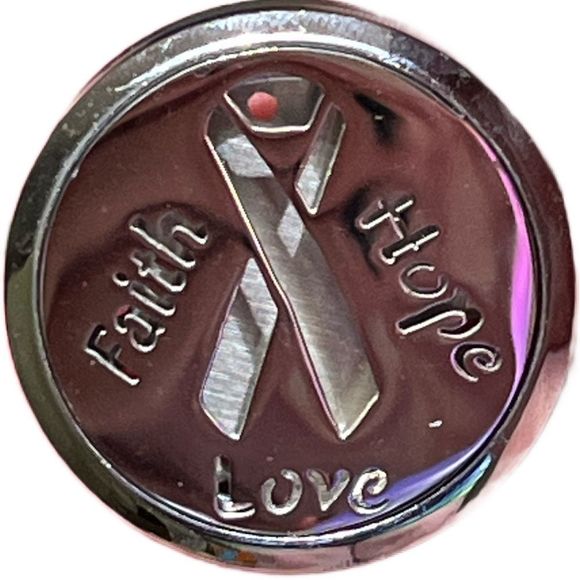 CAR VENT CLIP silver tone essential oil diffuser with wicks - Faith Hope Love - Picture 1 of 4